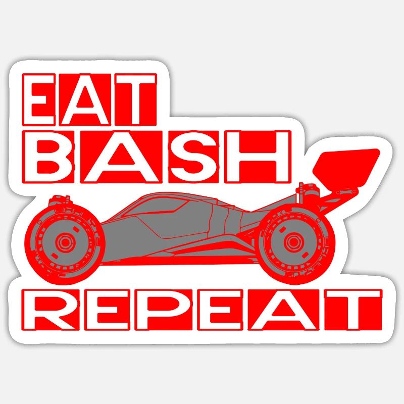 eat sleep bash repeat - Sticker Größe S (10 x 10 cm) - Mattweiß