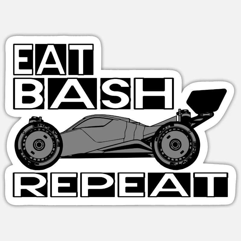 eat bash repeat - Sticker Größe S (10 x 10 cm) - Mattweiß
