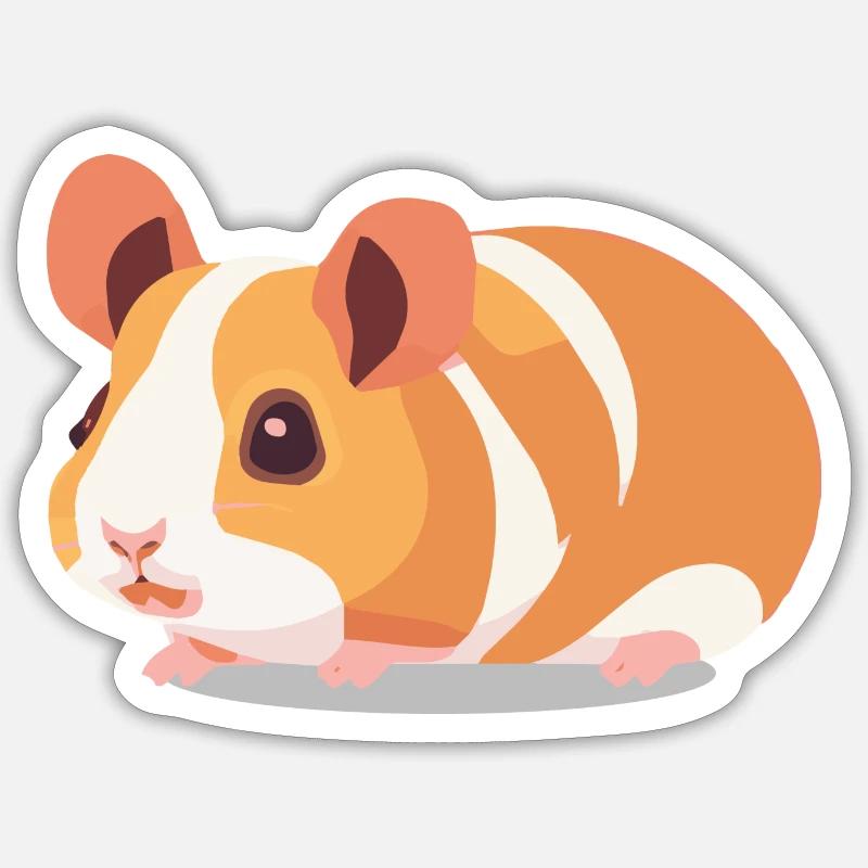 Cochon d’Inde Mignon Marron Blanc Sticker taille S (10 x 10 cm)