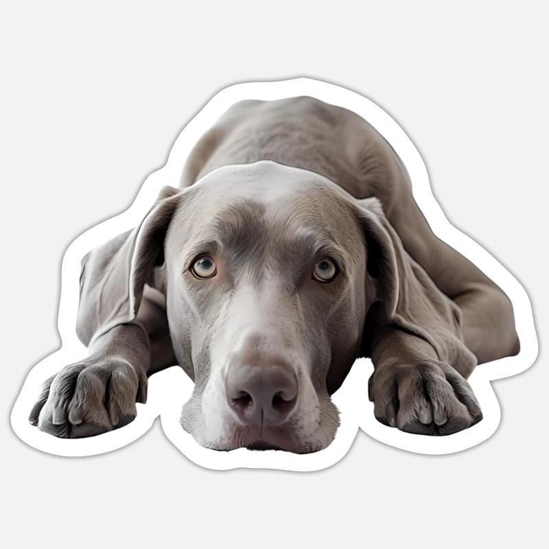Weimaraner - Sticker size S (10 x 10 cm) - white matte