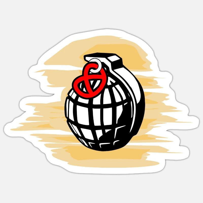 Grenade Bretzel Soleil - Sticker taille S (10 x 10 cm) - blanc mat