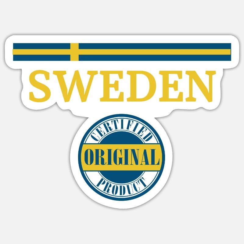 Drapeau de la Suède - Sticker taille S (10 x 10 cm) - blanc mat