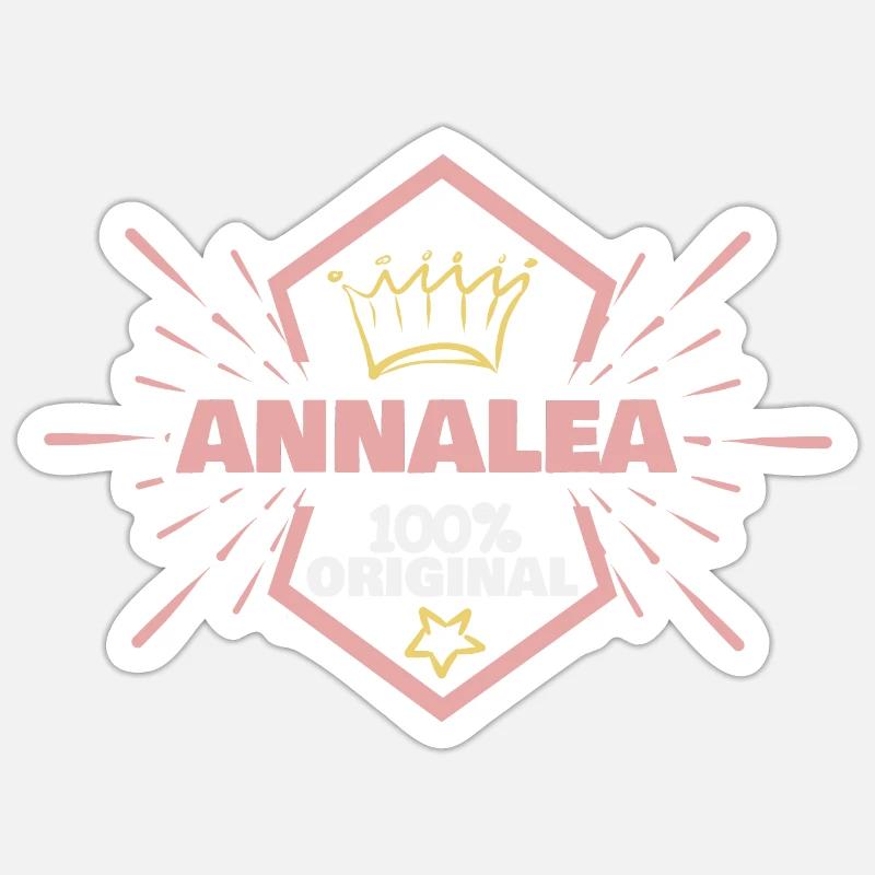 Prénom Annalea - Sticker taille S (10 x 10 cm) - blanc mat