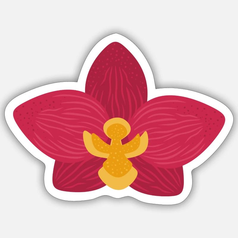Fleur d’orchidée - Sticker taille S (10 x 10 cm) - blanc mat