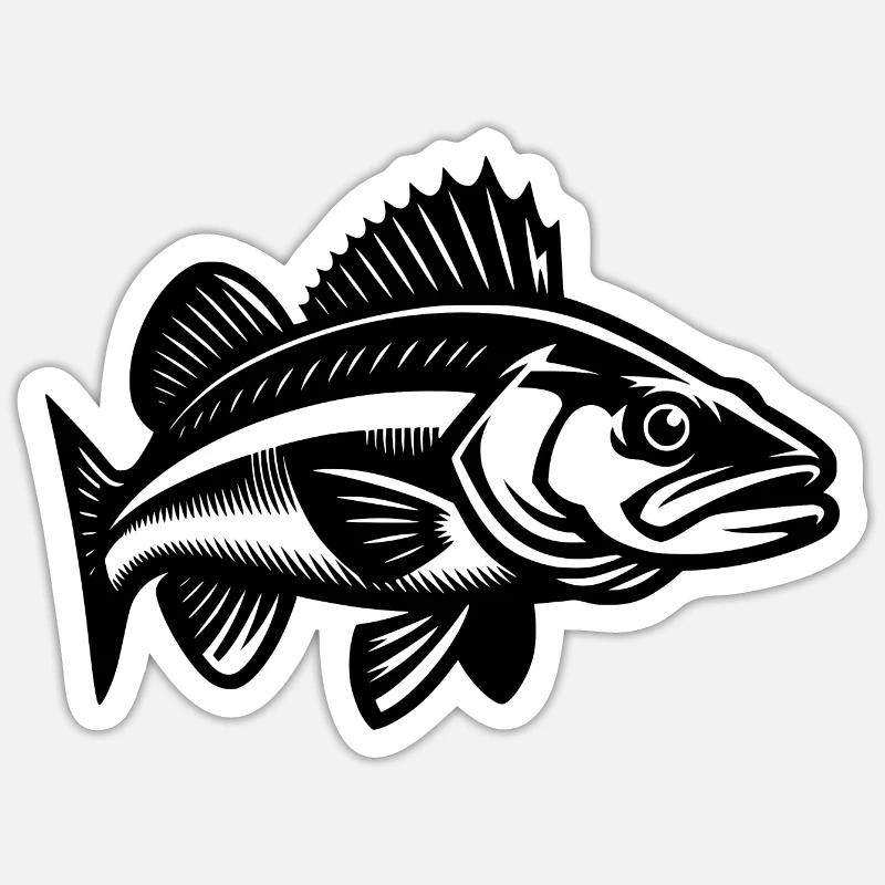 Elegant Zander Fish Sticker size S (10 x 10 cm)