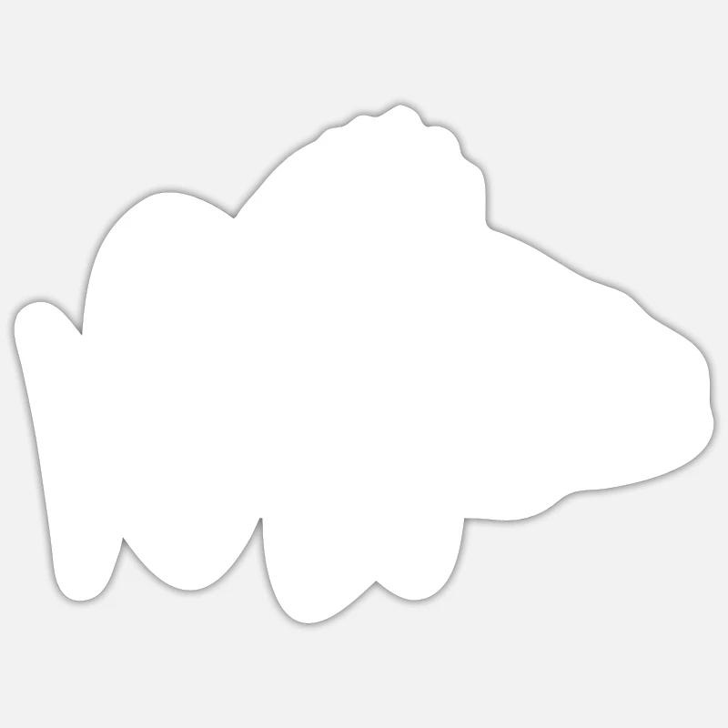 Poisson sandre élégant - Sticker taille S (10 x 10 cm) - blanc mat