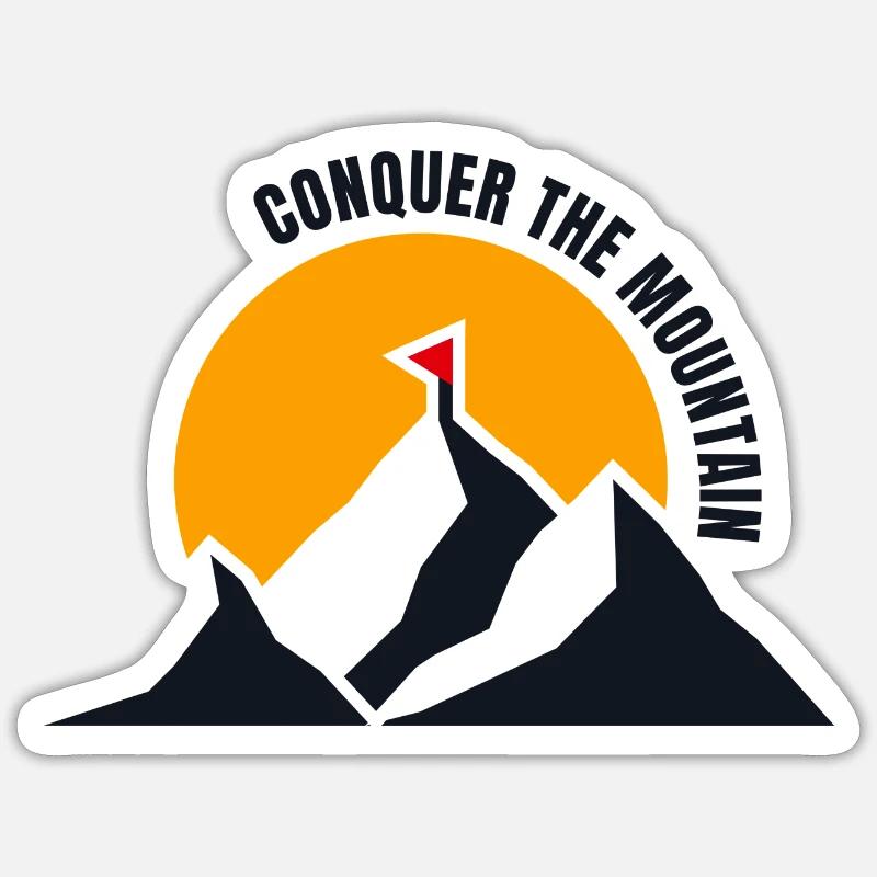 Conquer The Mountain Sticker size S (10 x 10 cm)