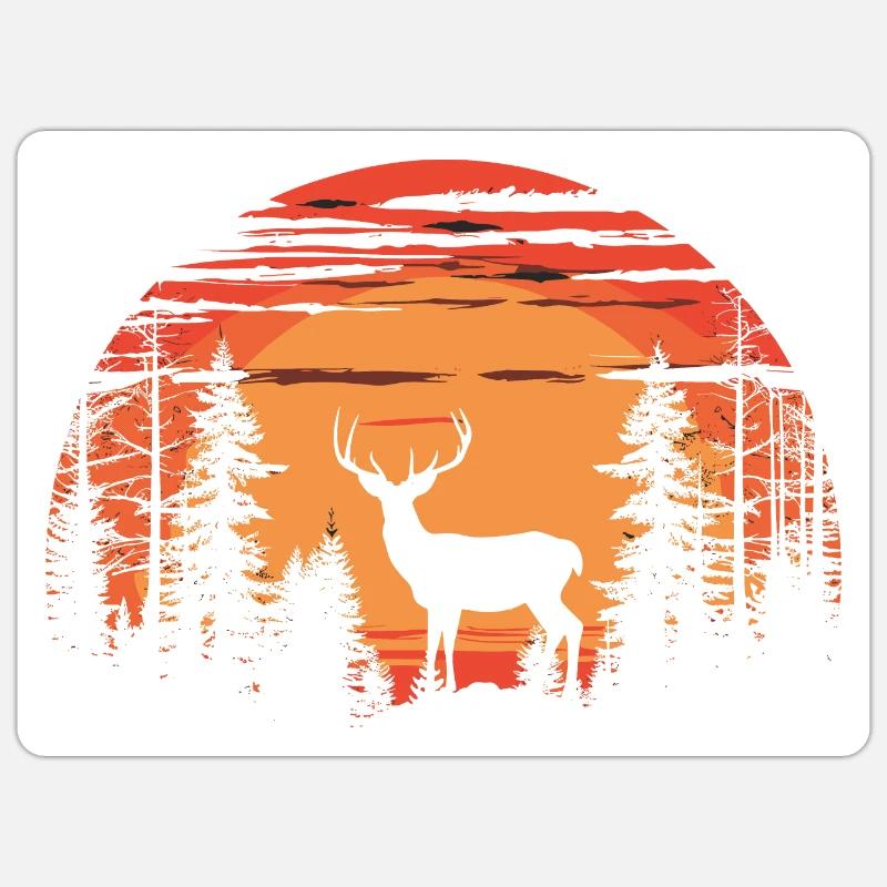 Deer Forest Roe Deer Nature Sunset Sticker size S (10 x 10 cm)