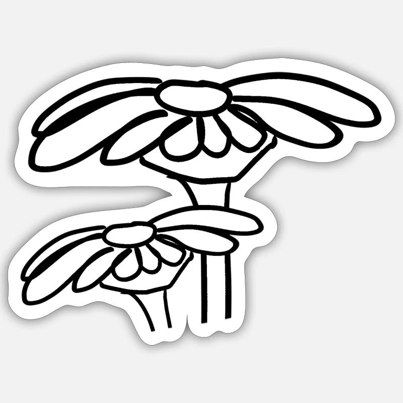 symbole fleur symbole fleurs végétales - Sticker taille S (10 x 10 cm) - blanc mat