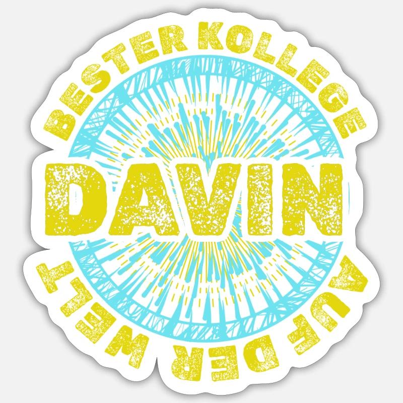 First name Davin - Sticker size S (10 x 10 cm) - white matte
