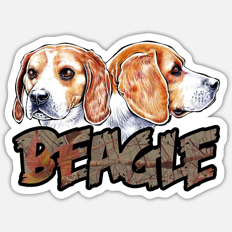Beagle CO - Sticker Größe S (10 x 10 cm) - Mattweiß