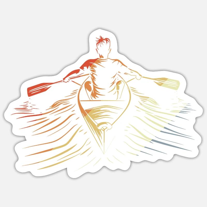 90s Rowing Drawing Sticker size S (10 x 10 cm)