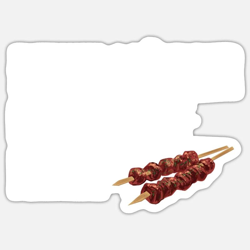 Echte Männer Grillen Mit Kohle - Sticker Größe S (10 x 10 cm) - Mattweiß