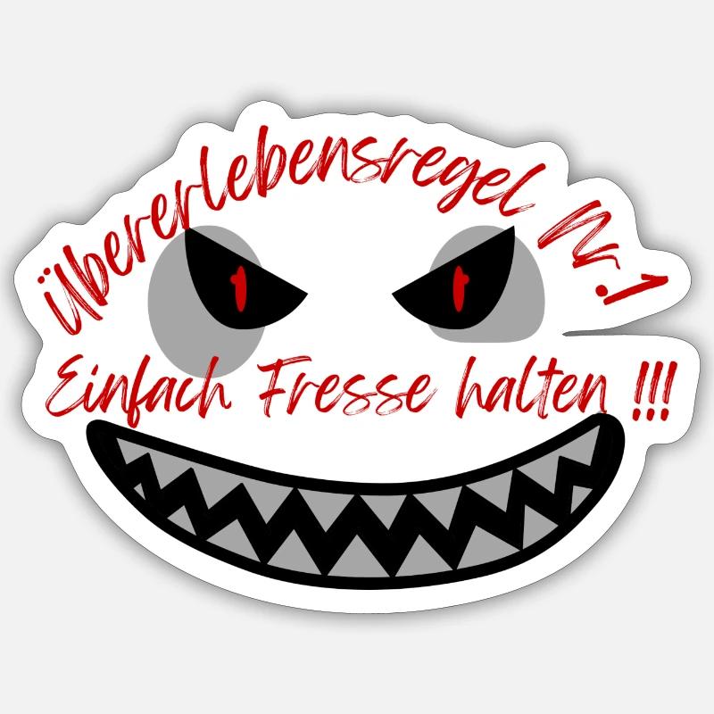 "Überlebensregel Nr 1" Design Subtil - Sticker Größe S (10 x 10 cm) - Mattweiß