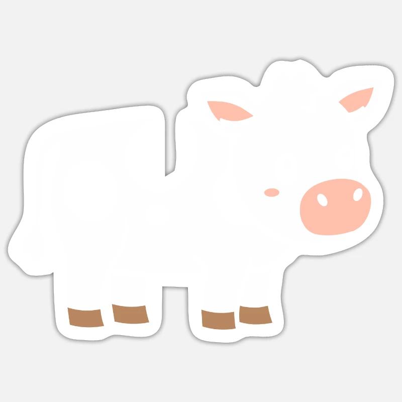 vache - Sticker taille S (10 x 10 cm) - blanc mat