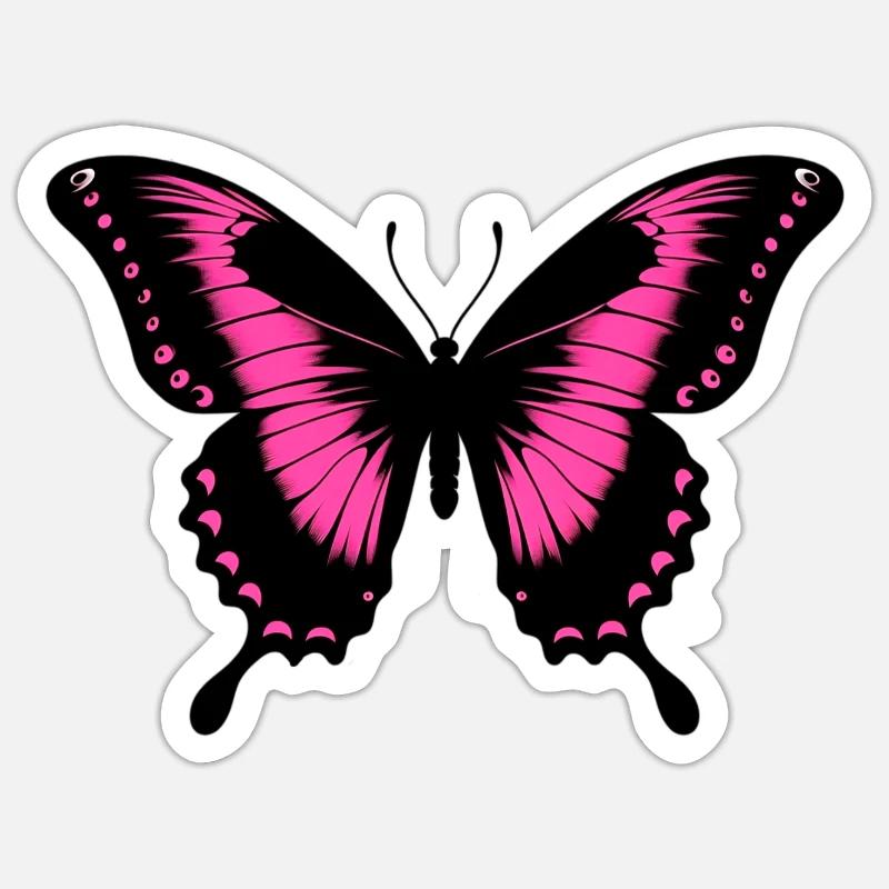 Papillon - Sticker taille S (10 x 10 cm) - blanc mat
