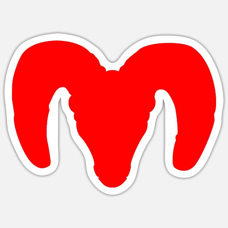 Dickhornschaf Silhouette – Wildnis pur - Sticker Größe S (10 x 10 cm) - Mattweiß