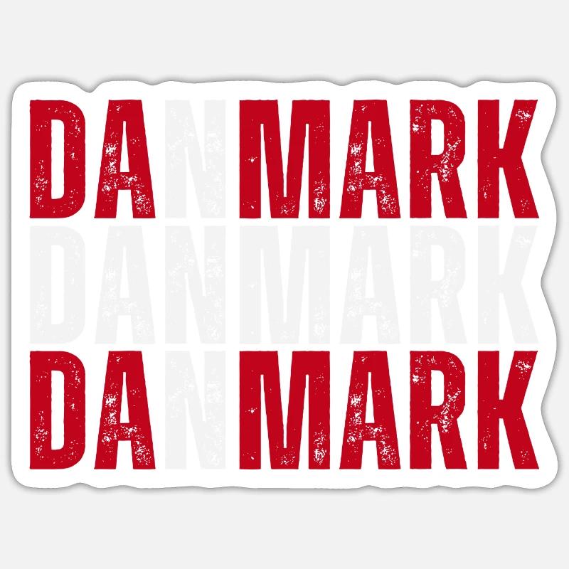 Drapeau du Danemark, fierté danoise - Sticker taille S (10 x 10 cm) - blanc mat