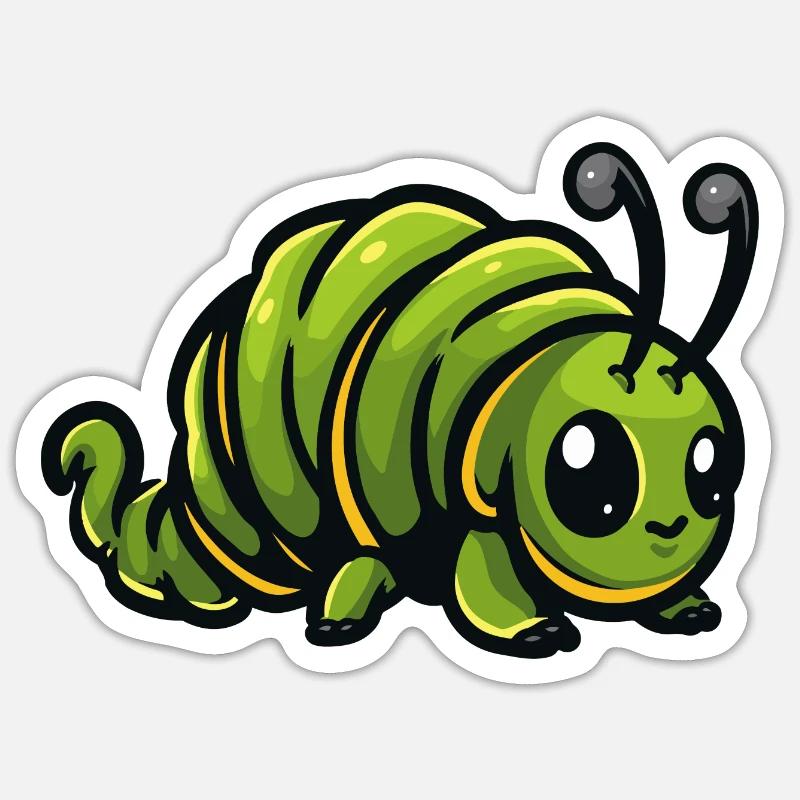 Worm Comic - Sticker size S (10 x 10 cm) - white matte