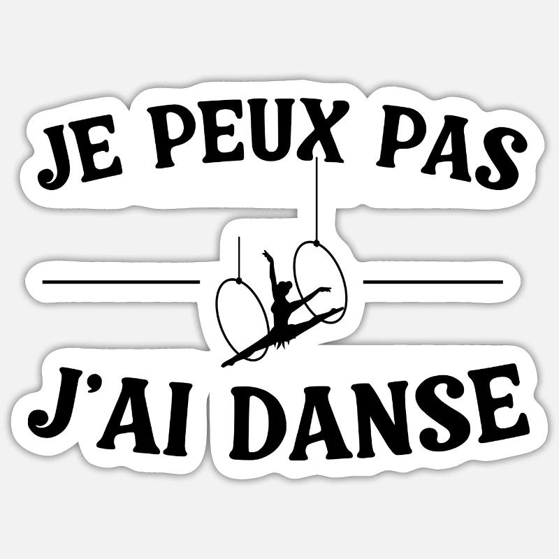 I can't I danced - Sticker size S (10 x 10 cm) - white matte