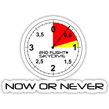 Now or never...cooles Design für Skydiver - Sticker Größe S (10 x 10 cm) - Mattweiß - Vorne