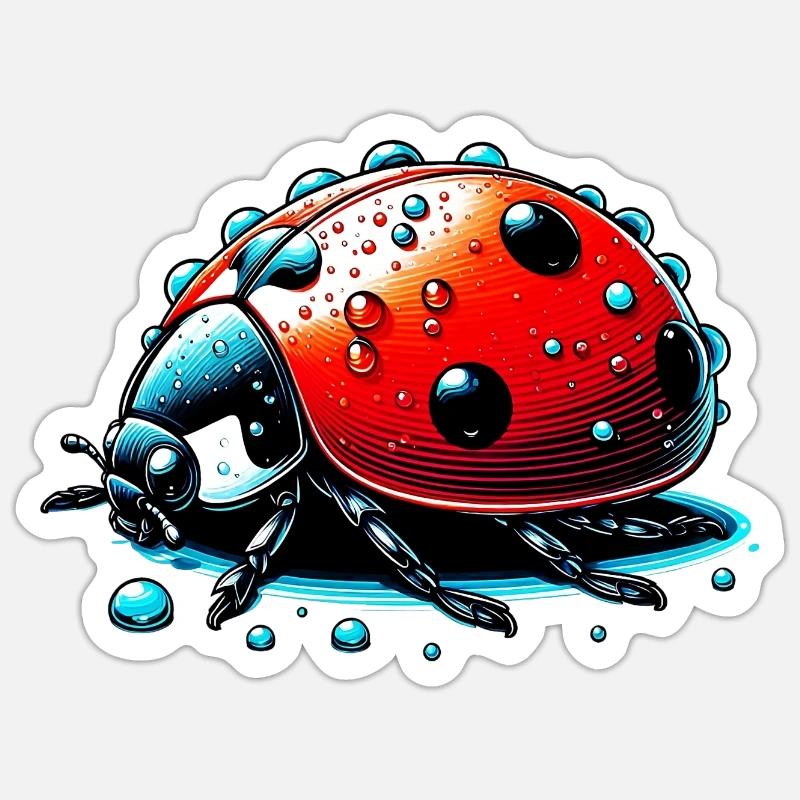 Ladybird - Sticker size S (10 x 10 cm) - white matte