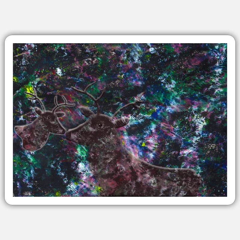 Perdu dans l’univers - Sticker taille S (10 x 10 cm) - blanc mat