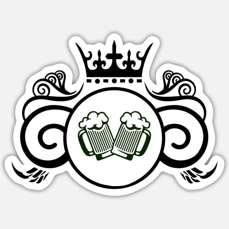 wappen bier - Sticker Größe S (10 x 10 cm) - Mattweiß