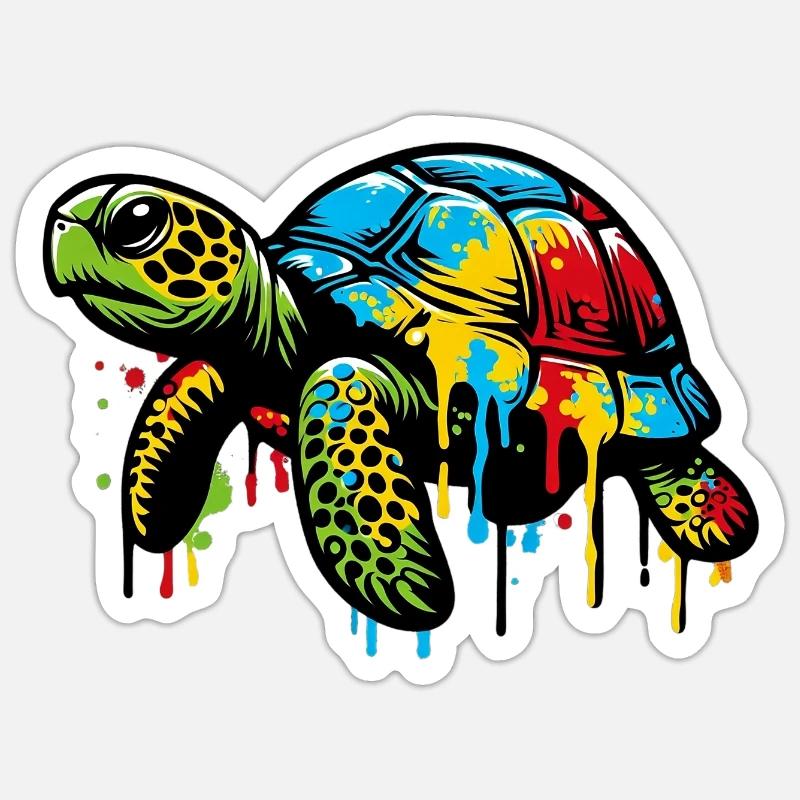 Turtle - Sticker size S (10 x 10 cm) - white matte