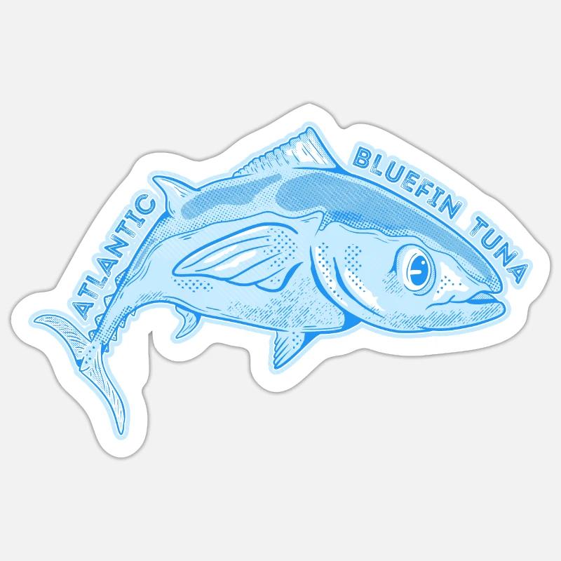 Roter Thun - Sticker Größe S (10 x 10 cm) - Mattweiß
