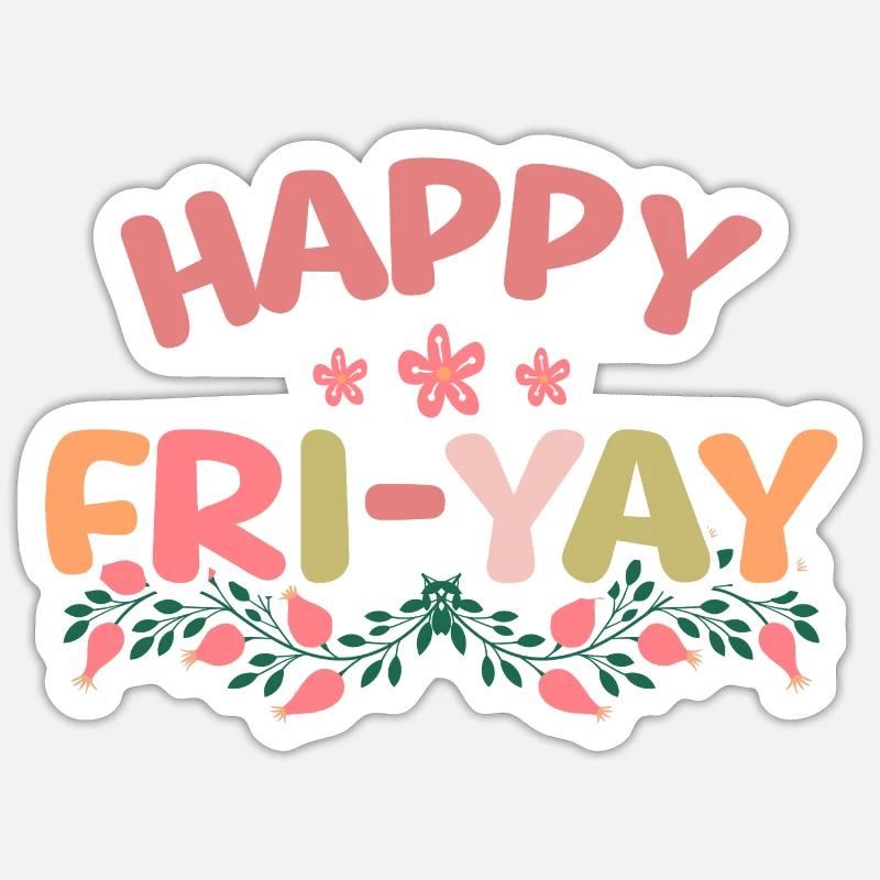Humour Vendredi Enseignant Weekend - Sticker taille S (10 x 10 cm) - blanc mat