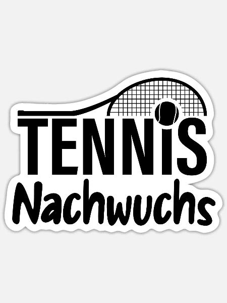 Tennis Nachwuchs Tennss Baby Tennispielerin - Sticker Größe S (10 x 10 cm) - Mattweiß