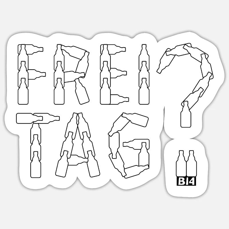005 Journée libre ? - Sticker taille S (10 x 10 cm) - blanc mat