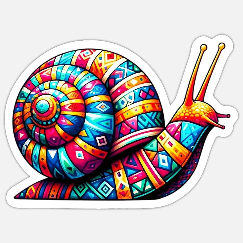 Escargot - Sticker taille S (10 x 10 cm) - blanc mat