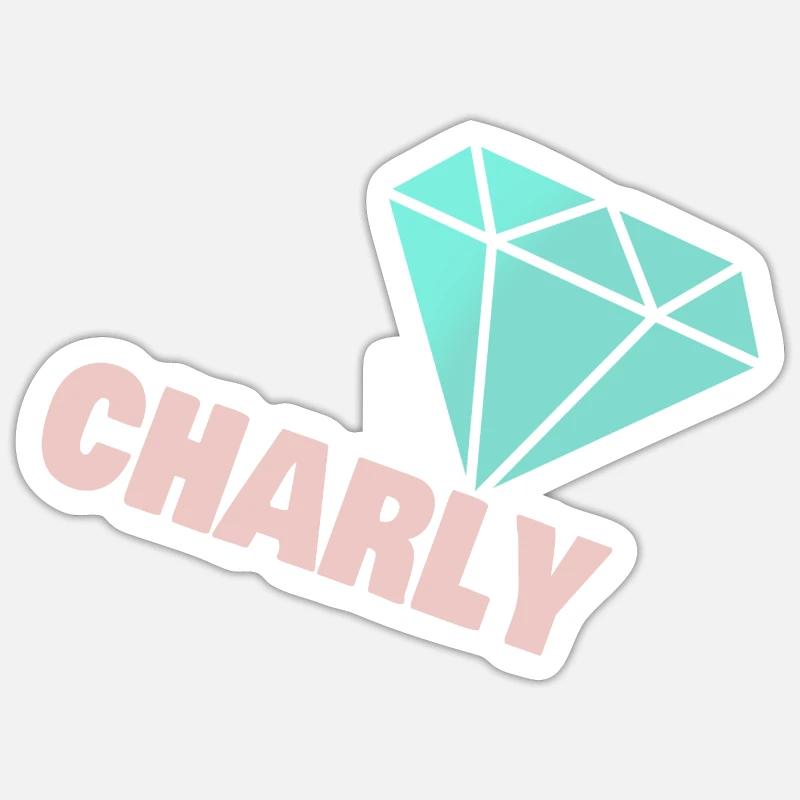 Cadeau pour Charly - Sticker taille S (10 x 10 cm) - blanc mat