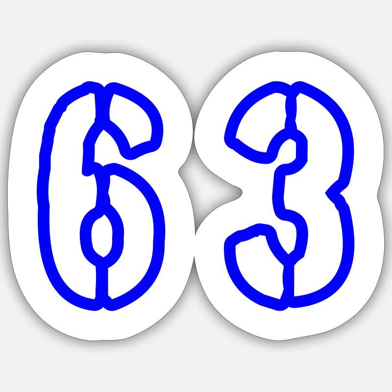 63 Symbole numérique - Sticker taille S (10 x 10 cm) - blanc mat
