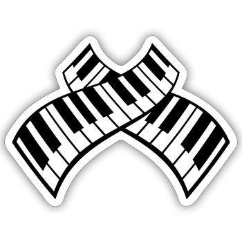 Piano Keys Instrument Playing Classical Music - Sticker size S (10 x 10 cm) - white matte - Front