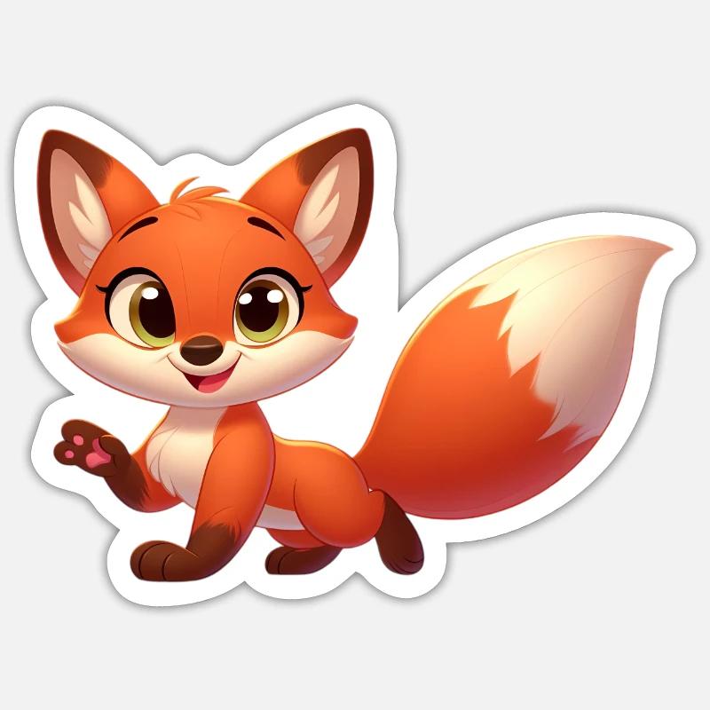 FOX4 - Sticker Größe S (10 x 10 cm) - Mattweiß