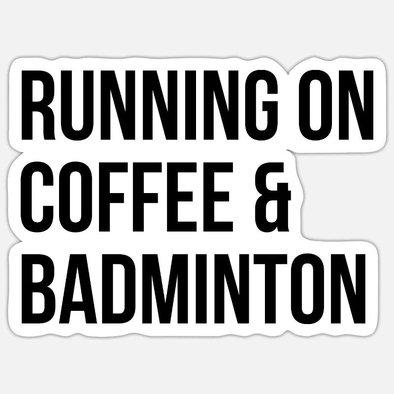 badminton - Sticker taille S (10 x 10 cm) - blanc mat