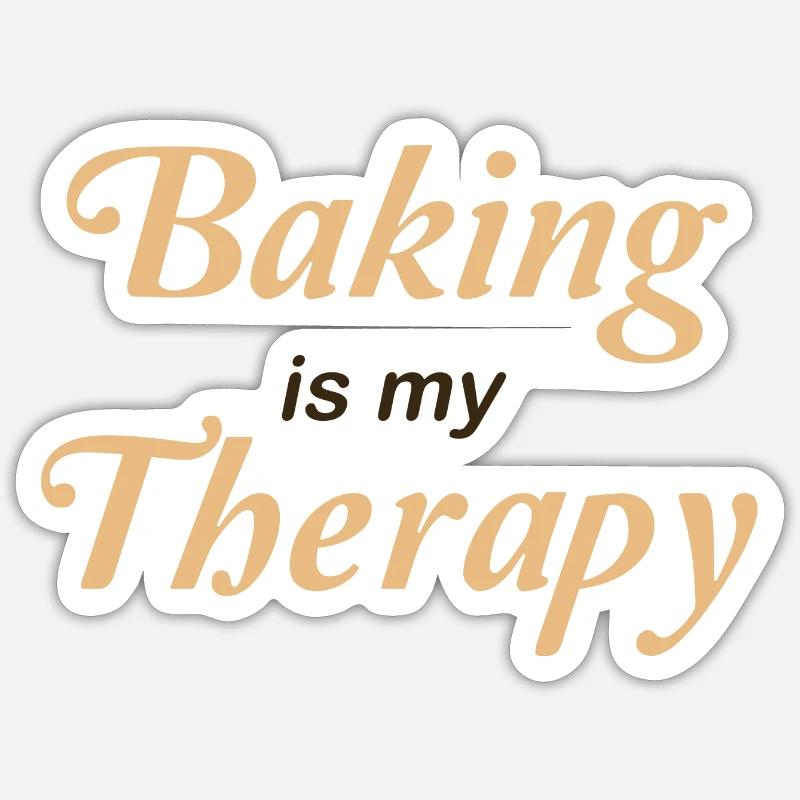 Baking is my therapy Logo Sticker size S (10 x 10 cm)