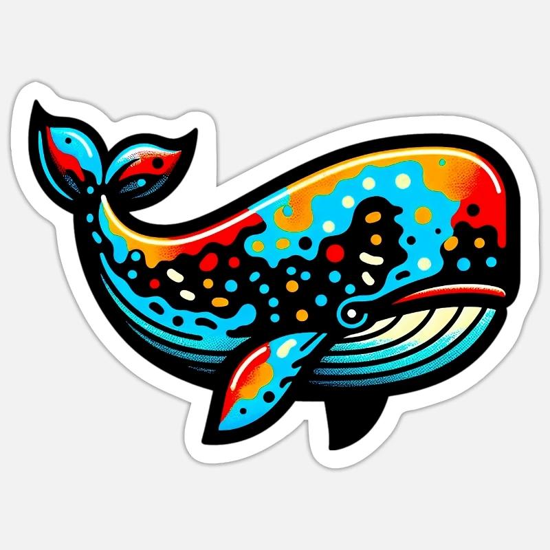 Whale - Sticker size S (10 x 10 cm) - white matte