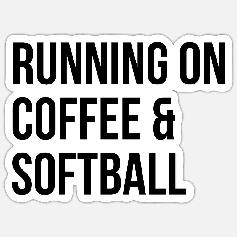 softball - Sticker taille S (10 x 10 cm) - blanc mat