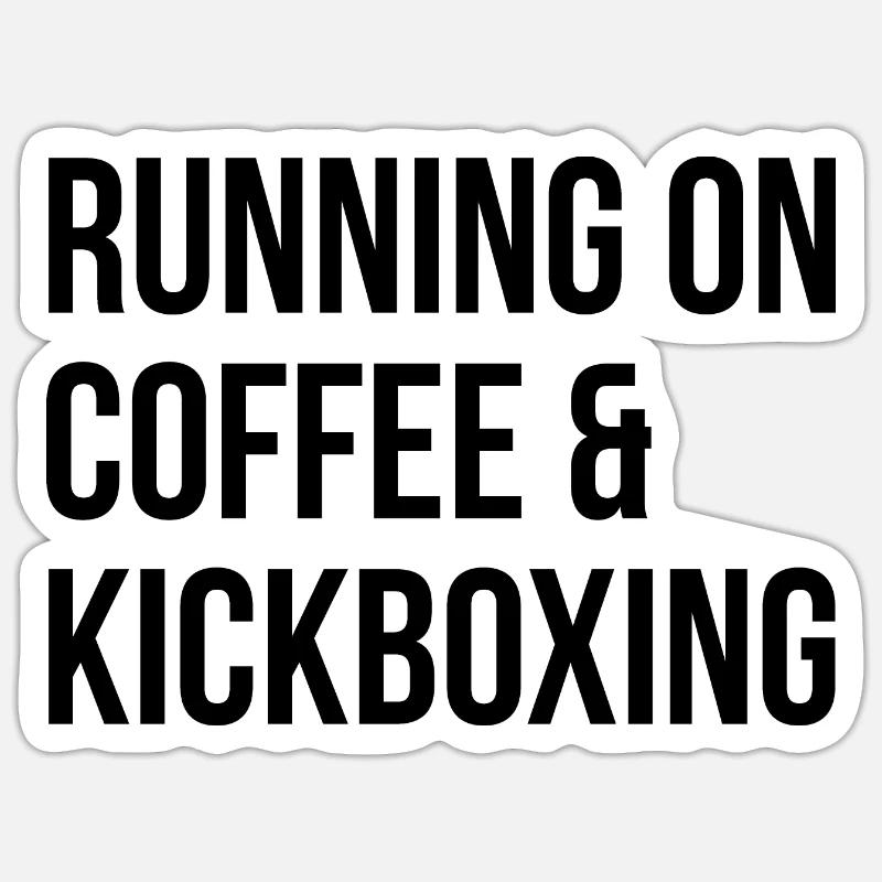 Kickboxen - Sticker Größe S (10 x 10 cm) - Mattweiß