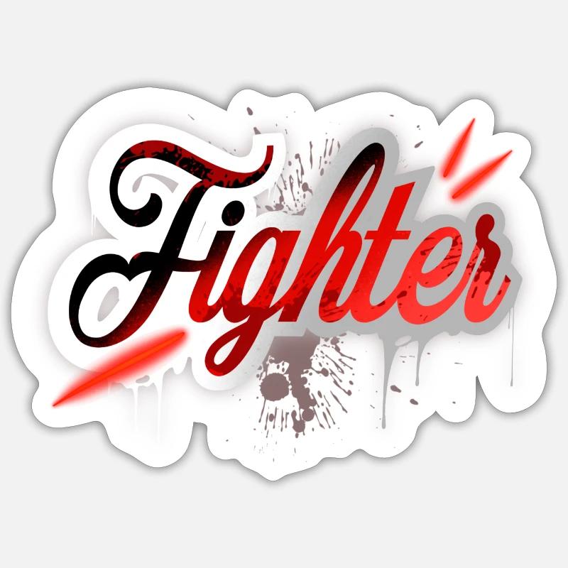 Fighter - Sticker size S (10 x 10 cm) - white matte