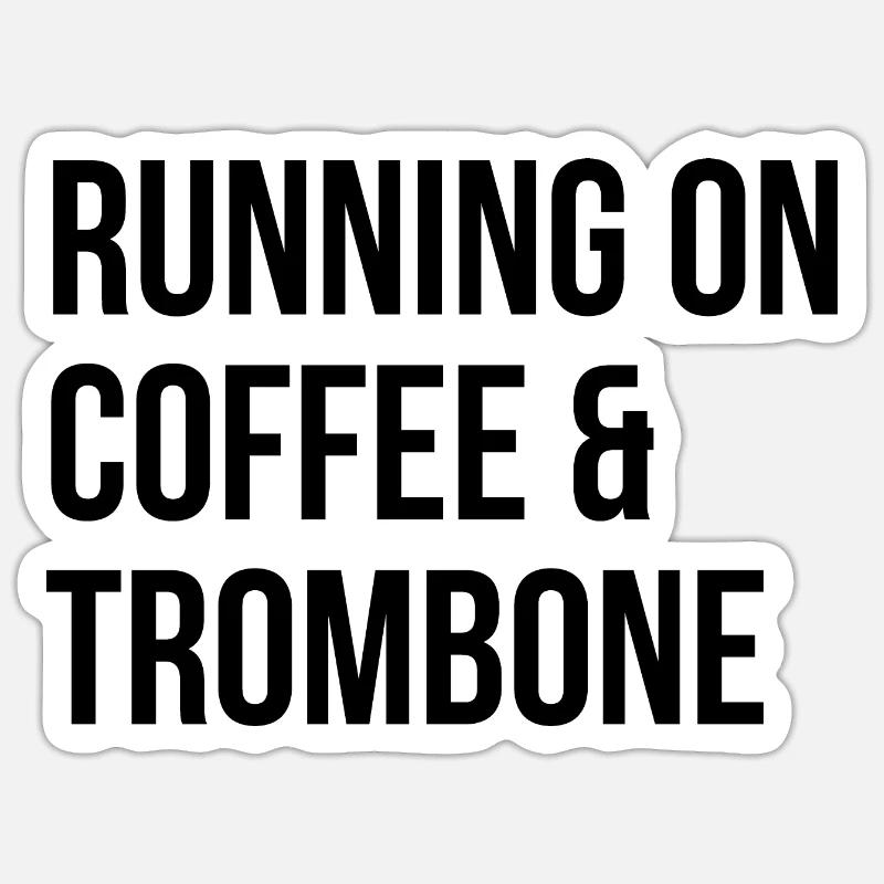 trombone - Sticker taille S (10 x 10 cm) - blanc mat