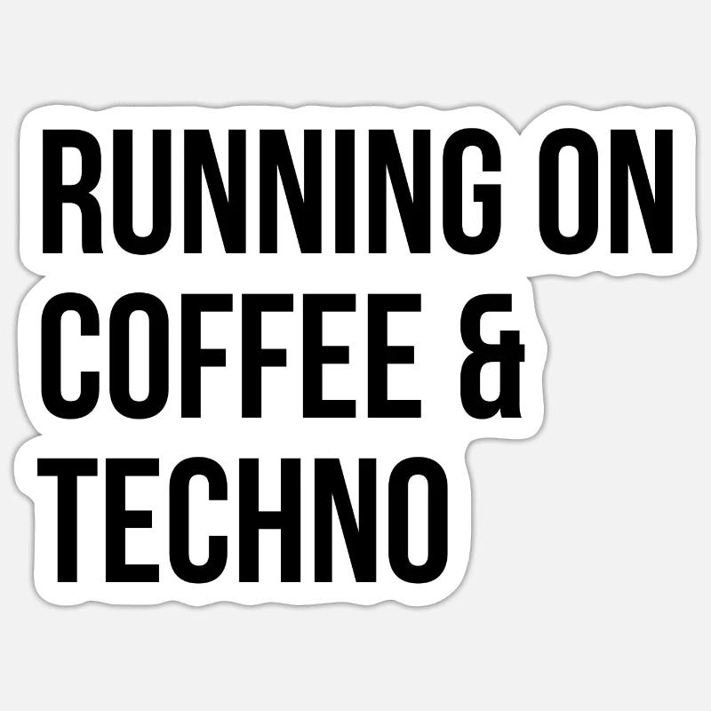 Techno - Sticker size S (10 x 10 cm) - white matte
