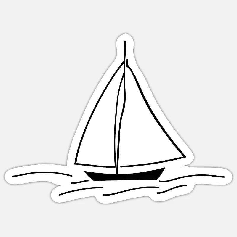 Sailboat 2 - Sticker size S (10 x 10 cm) - white matte