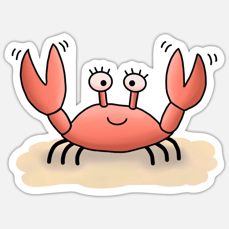 Krabbe Krababbel - Sticker Größe S (10 x 10 cm) - Mattweiß