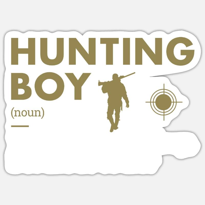 Hunter Boy Definition Hunting - Sticker Größe S (10 x 10 cm) - Mattweiß