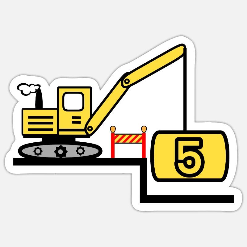 Bagger - Sticker Größe S (10 x 10 cm) - Mattweiß